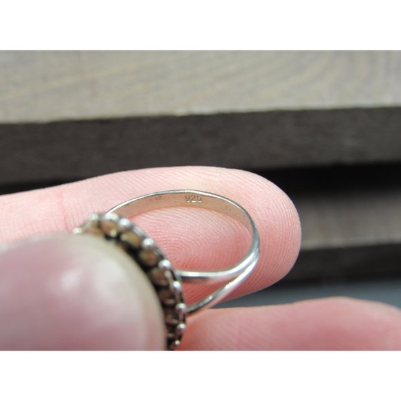 Size 5 Sterling Silver Marquise Shape Moonstone Band Ring - Picture 4 of 7